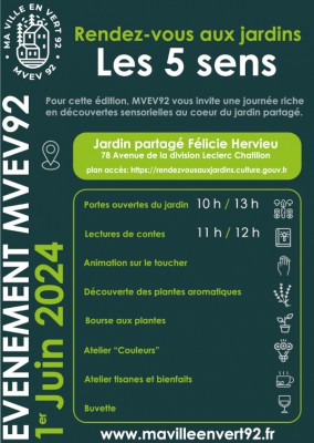 1er Juin 2024 - Rendez-vous au jardin Félicie Hervieu - Contes - Bourse au plantes - Buvette