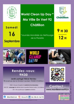 MVEV92 affiche WORLD CLEAN UP DAY CHATILLON -19 SEPT 2023